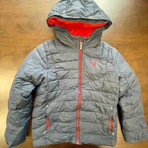 Spyder Youth Puffer Jacket Size 10/12 - Blue/Red